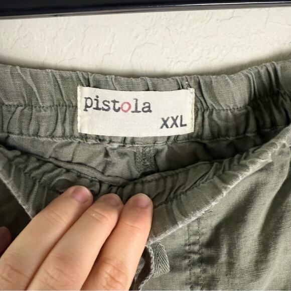 Pistola Olive Green Maia Linen Utility Shorts Drawstring XXL P4847JTF-SAG - Picture 11 of 13